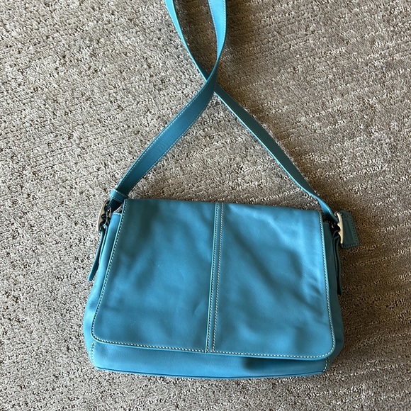 Coach Blue Leather Crossbody - Picture 1 of 12